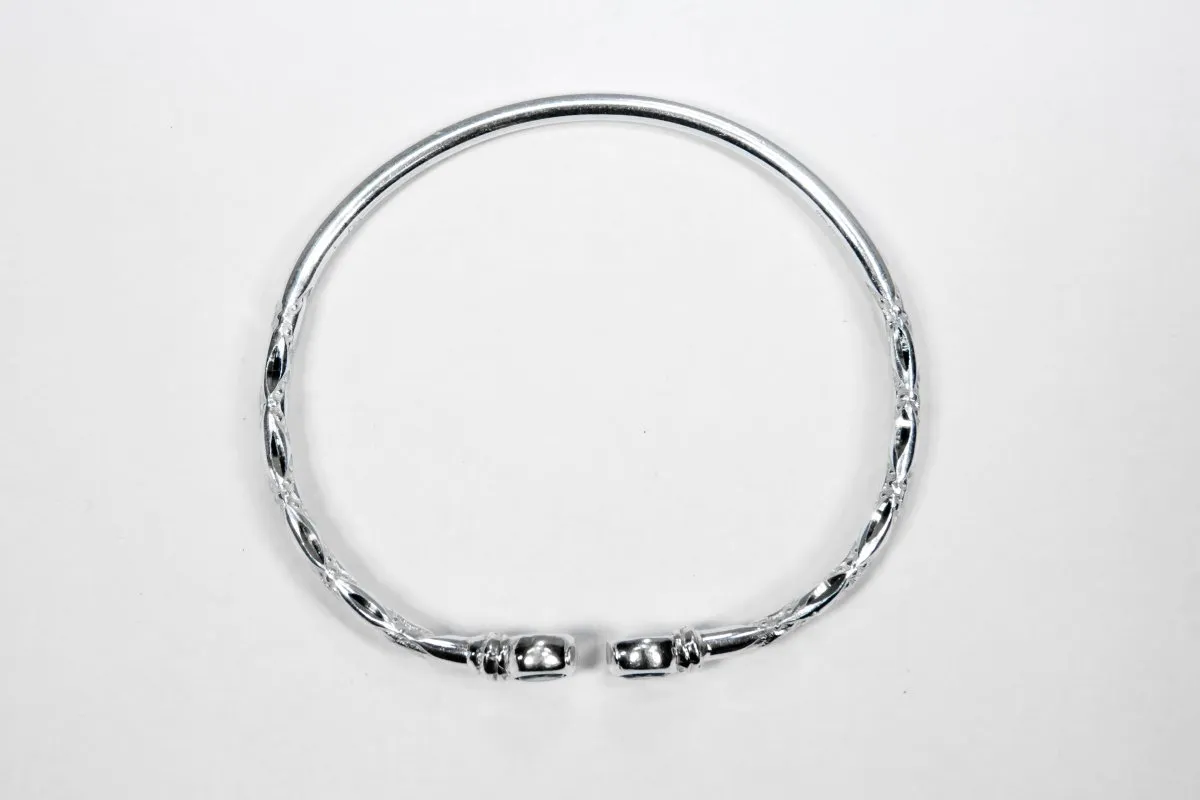 Medium Bangle with Synthetic Emerald May Birthstone