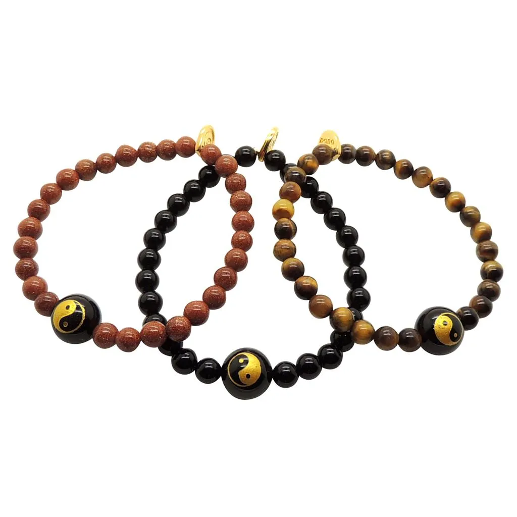 Midas Yin Yang Charm Gemstone Bracelet