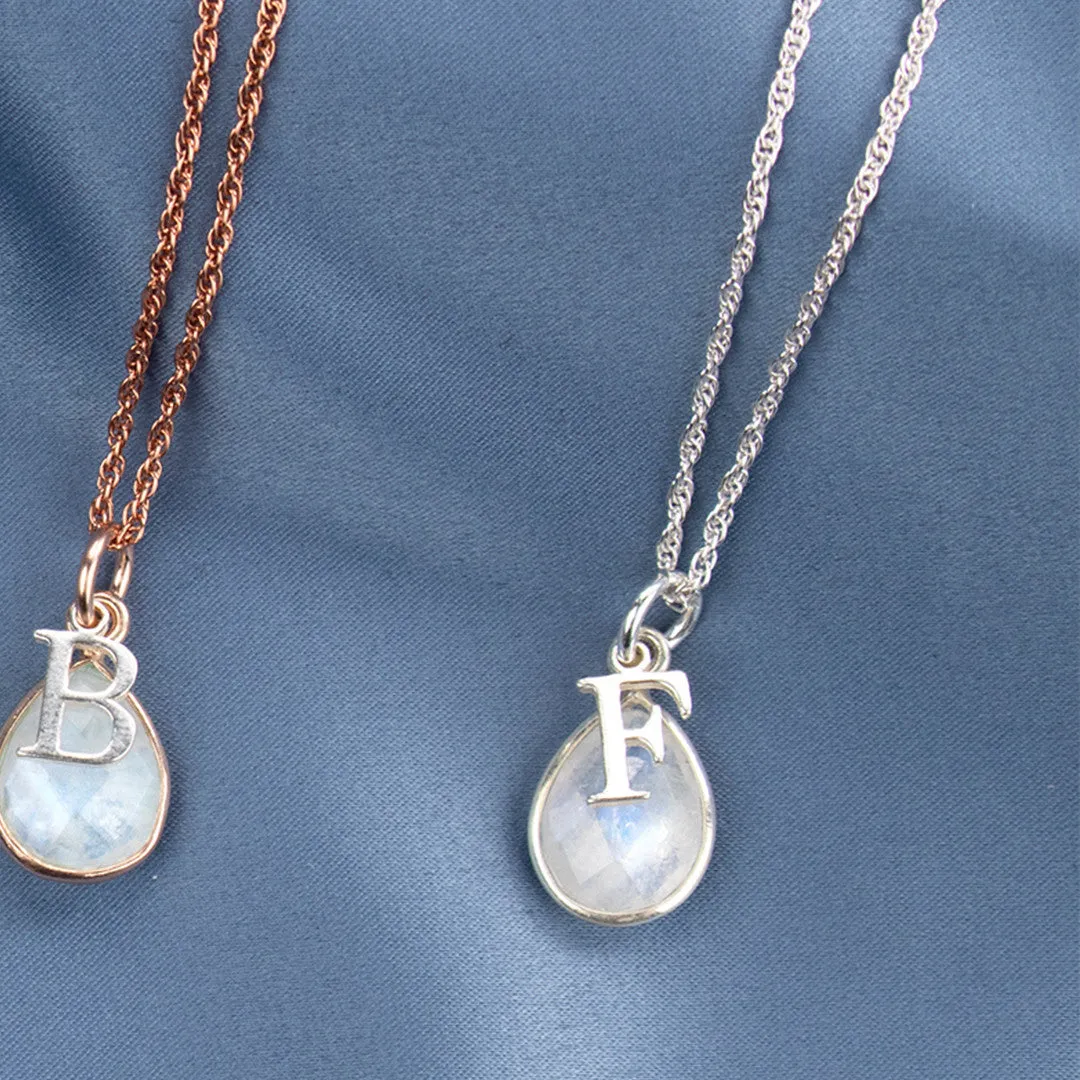 Moonstone Charm Necklace | Silver | June