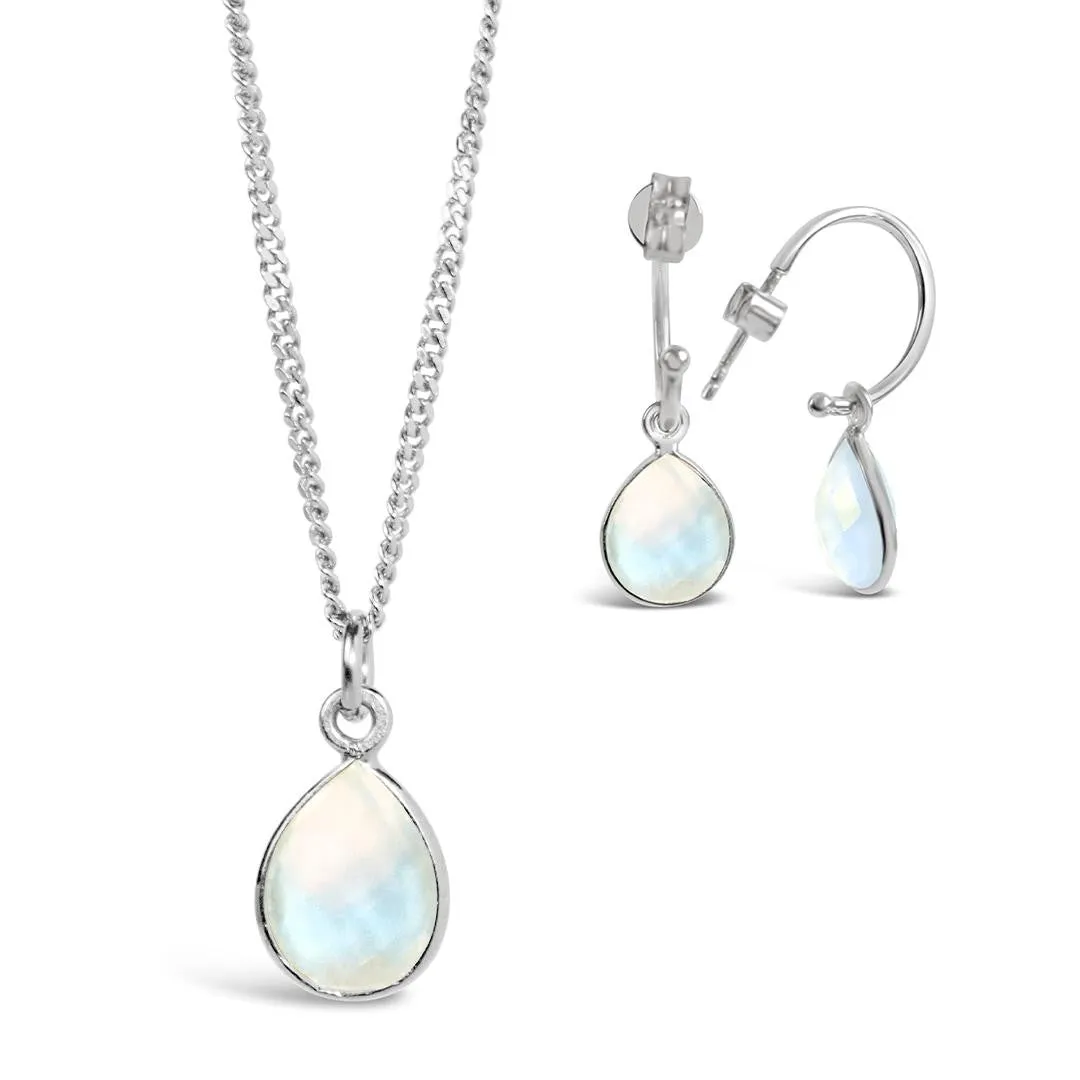 Moonstone Charm Necklace | Silver | June