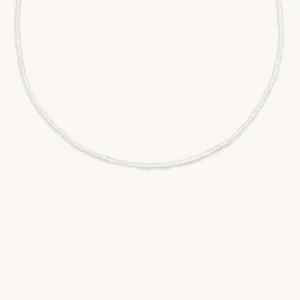 Moonstone Gemstone Necklace in 9k White Gold