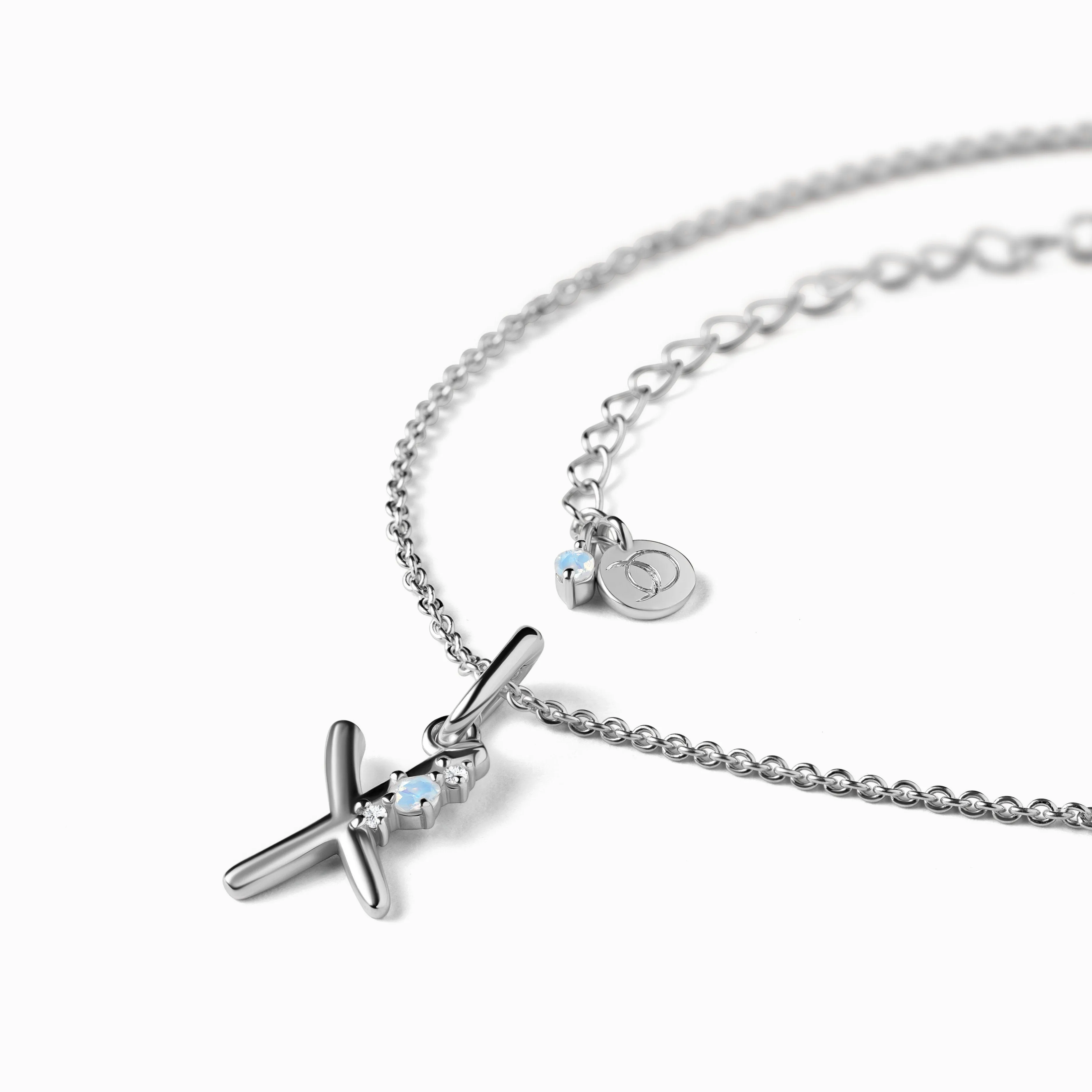 Moonstone Necklace - Lucky Letter X