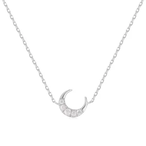 Moonstone Silver Petite Moon Necklace