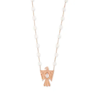 MOONSTONE THUNDERBIRD BEADED CHAIN NECKLACE