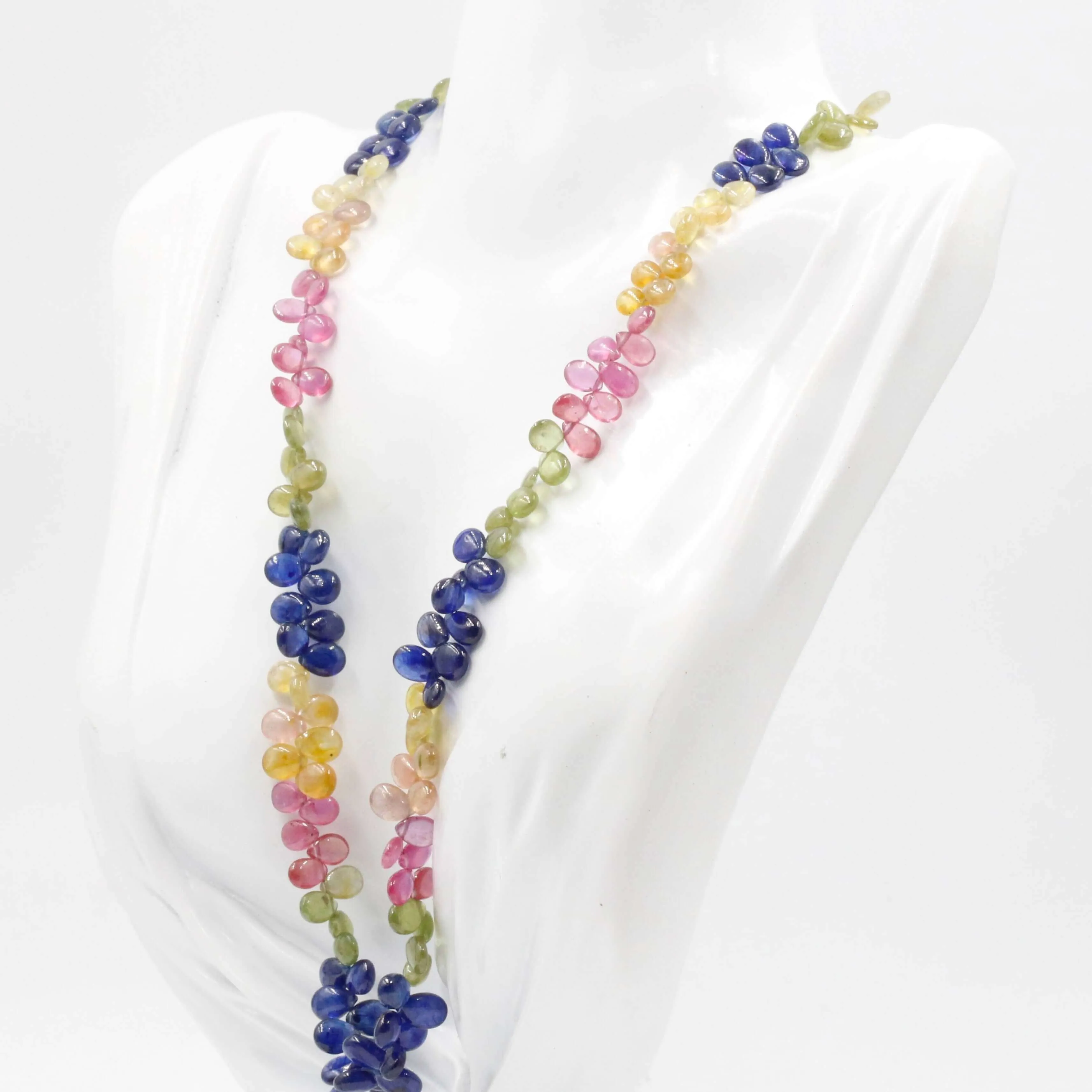 Multi Color Sapphire Necklace Natural Sapphire Necklace Multi Color Sapphire Beaded Gemstone Necklace Sapphire Necklace Sarafa SKU: 6142952