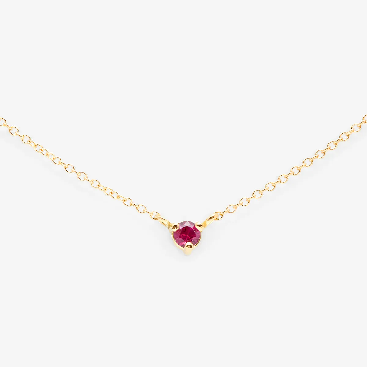 N6701R | 3mm Ruby Birthstone Necklace