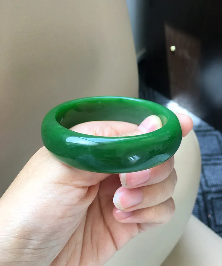 Natural Jade Bangle Nephrite Bangle Internal Diameter 56.8mm NBE017