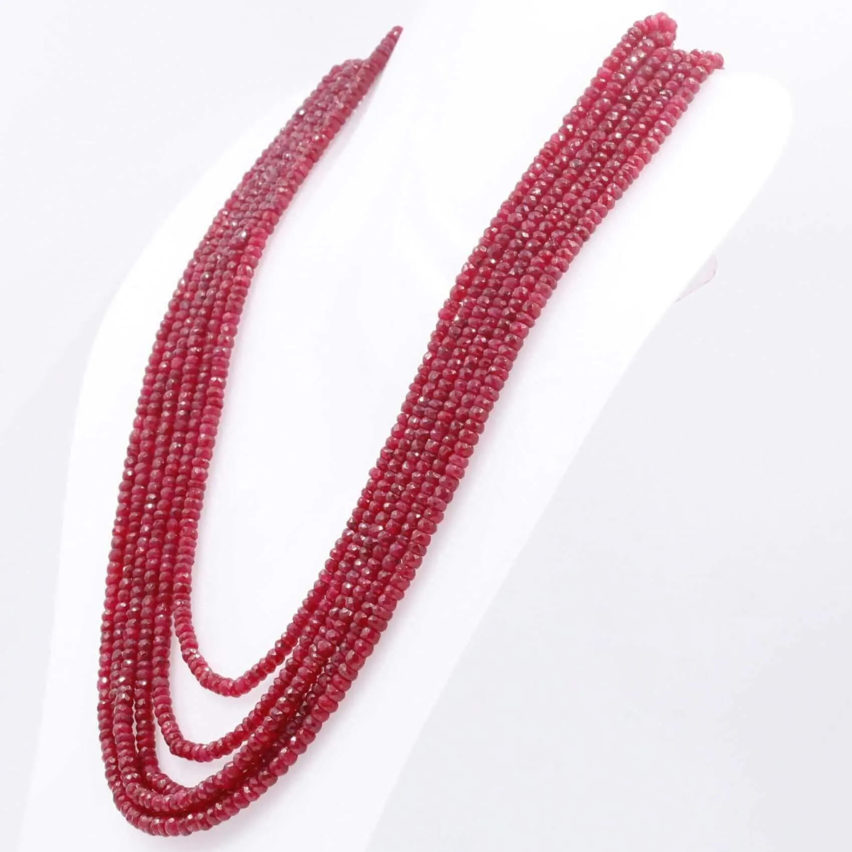 Natural Ruby Necklace Ruby Gemstone Necklace Beaded Necklace Long Necklace Faceted Rondelle Necklace Layered Necklace Indian Necklace SKU:6142843