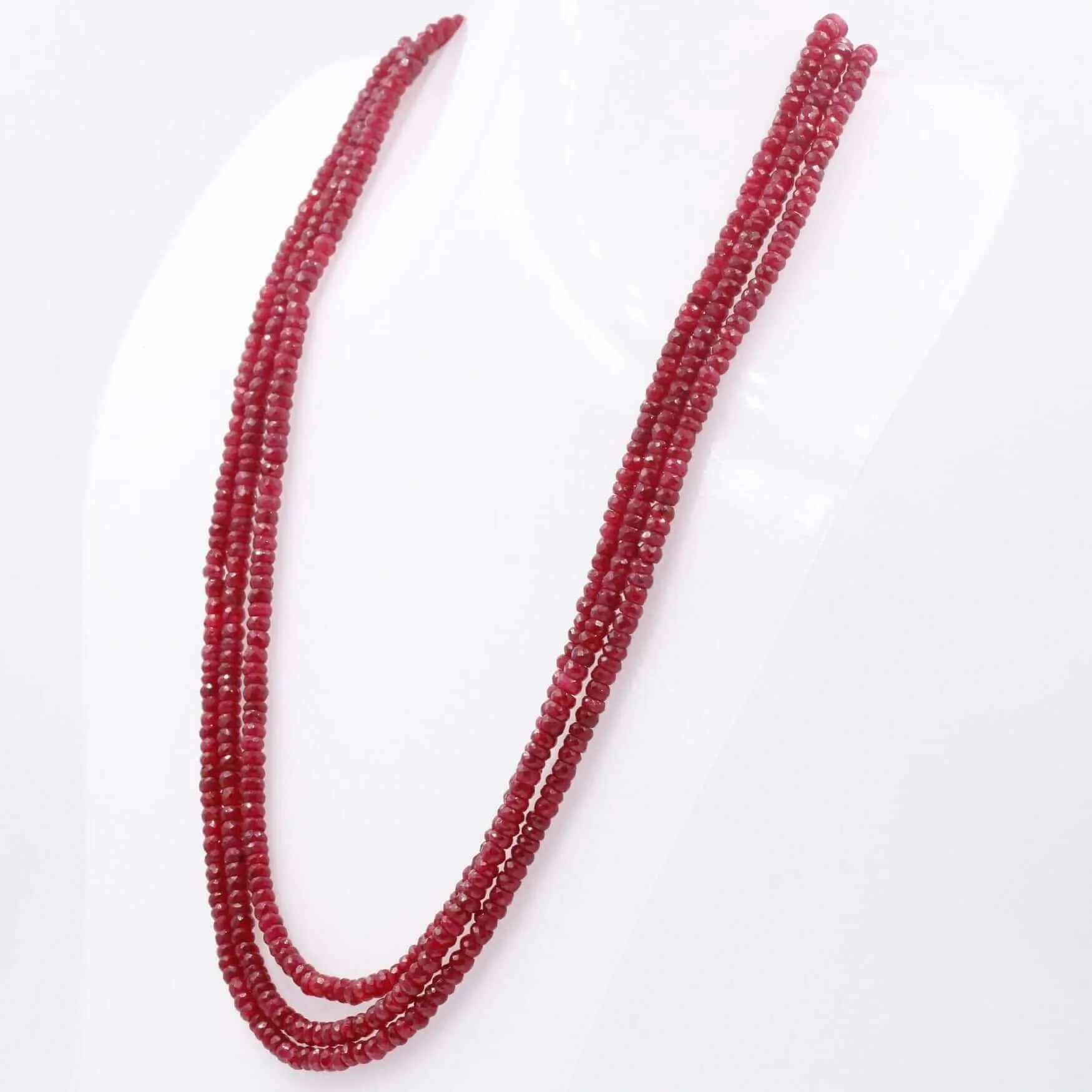 Natural Ruby Necklace Ruby Gemstone Necklace Beaded Necklace Long Necklace Faceted Rondelle Necklace Layered Necklace Indian Necklace SKU:6142843