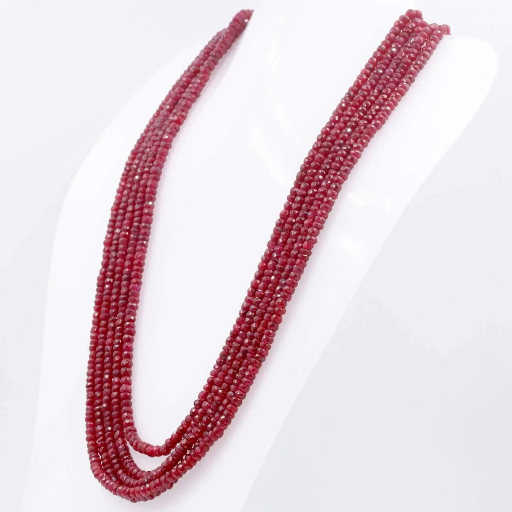 Natural Ruby Necklace Ruby Gemstone Necklace Beaded Necklace Long Necklace Faceted Rondelle Necklace Layered Necklace Indian Necklace SKU:6142843