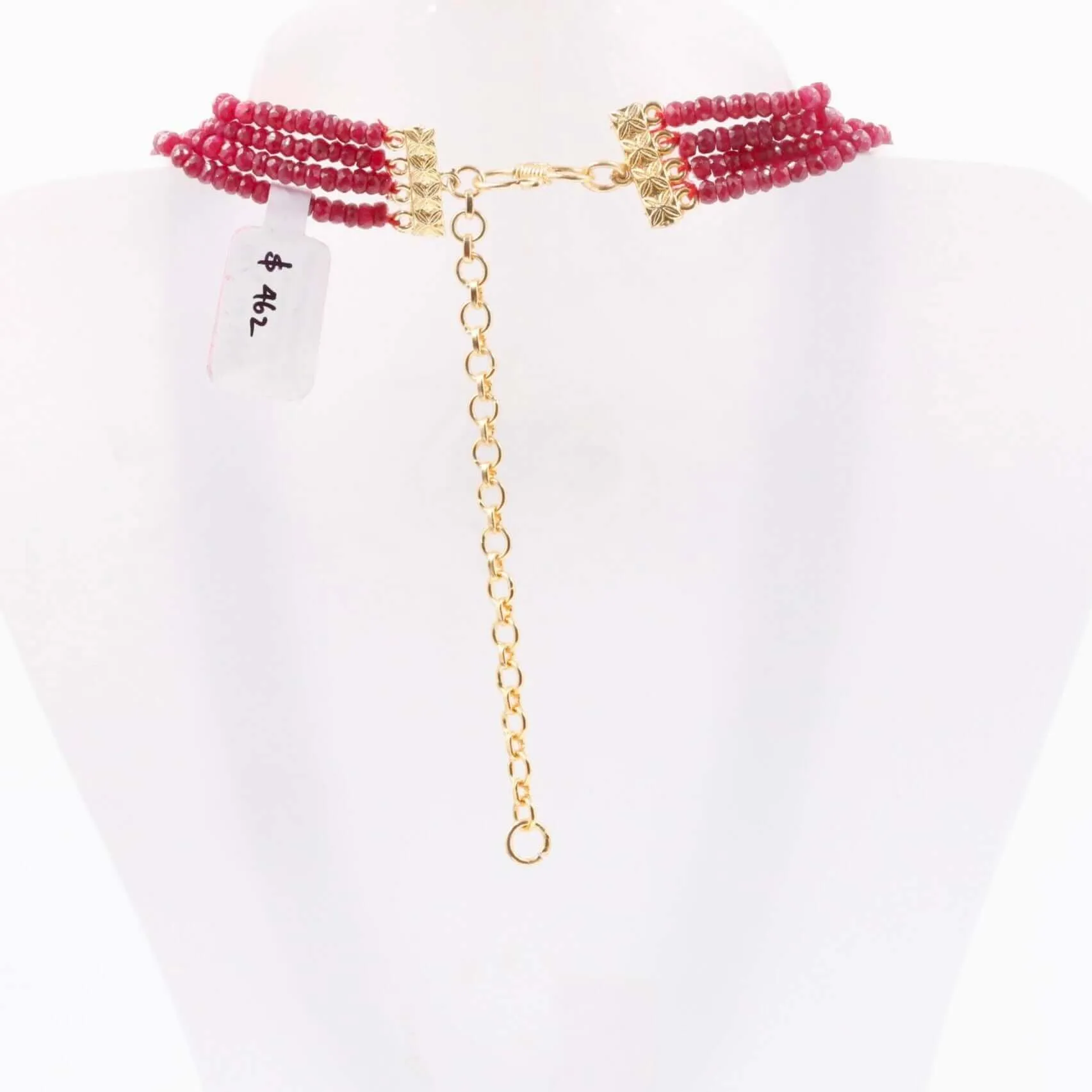 Natural Ruby Necklace Ruby Gemstone Necklace Beaded Necklace Long Necklace Faceted Rondelle Necklace Layered Necklace Indian Necklace SKU:6142843
