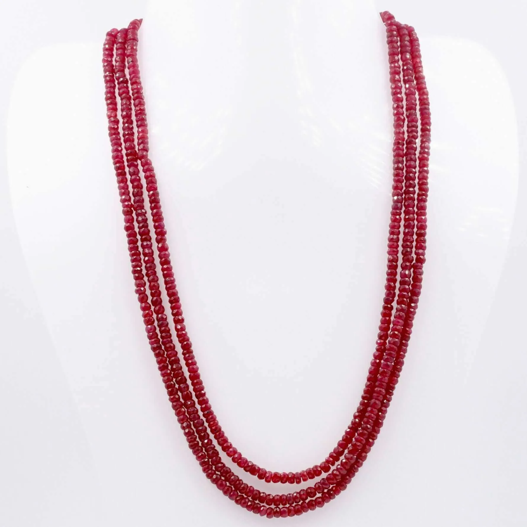 Natural Ruby Necklace Ruby Gemstone Necklace Beaded Necklace Long Necklace Faceted Rondelle Necklace Layered Necklace Indian Necklace SKU:6142843