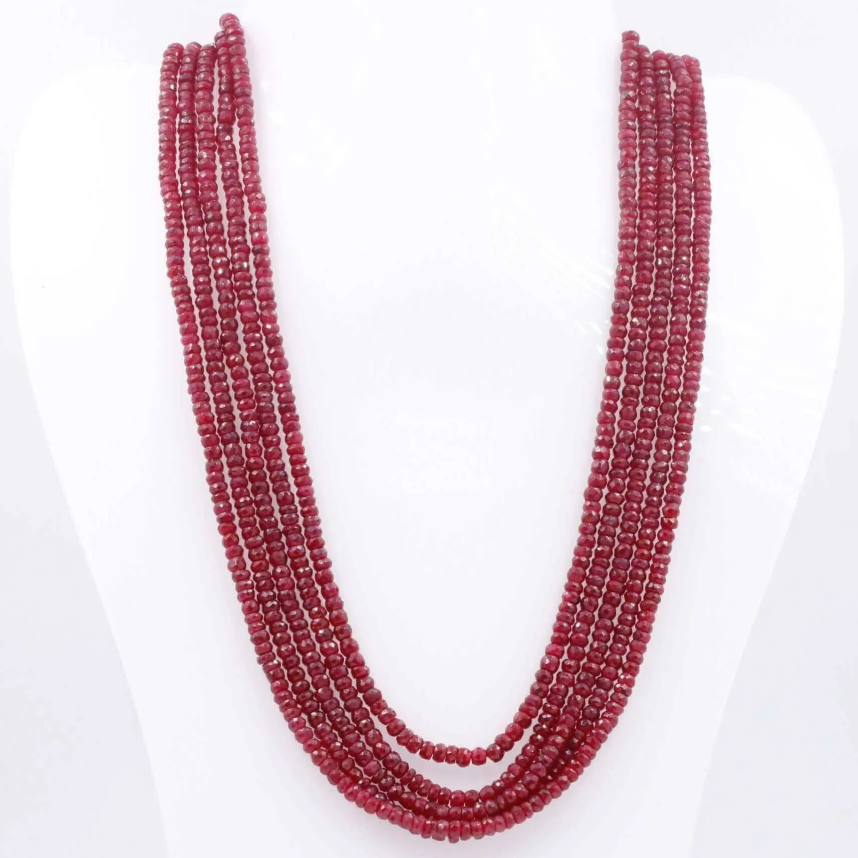 Natural Ruby Necklace Ruby Gemstone Necklace Beaded Necklace Long Necklace Faceted Rondelle Necklace Layered Necklace Indian Necklace SKU:6142843