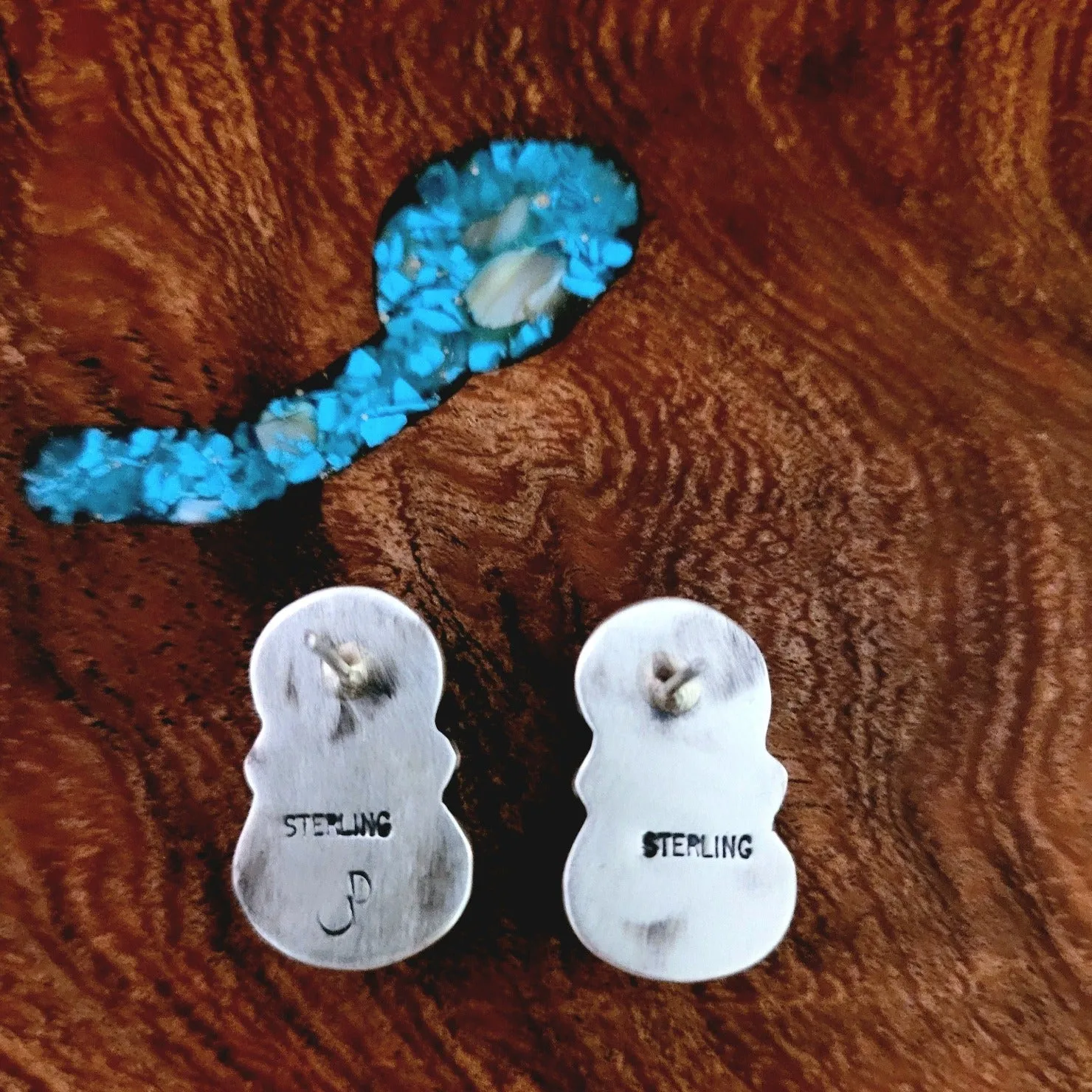 Navajo Made Golden Hills Turquoise Earrings GJ-ERN-0012