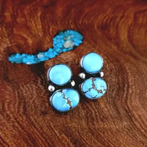 Navajo Made Golden Hills Turquoise Earrings GJ-ERN-0012