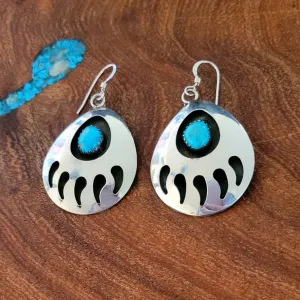 Navajo Shadowbox Bear Paw Earrings BB-ERN-0013
