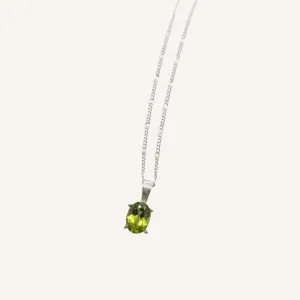 Oval Faceted Peridot Necklace