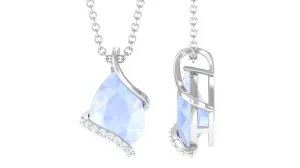 Pear Shaped Moonstone Solitaire Pendant Necklace