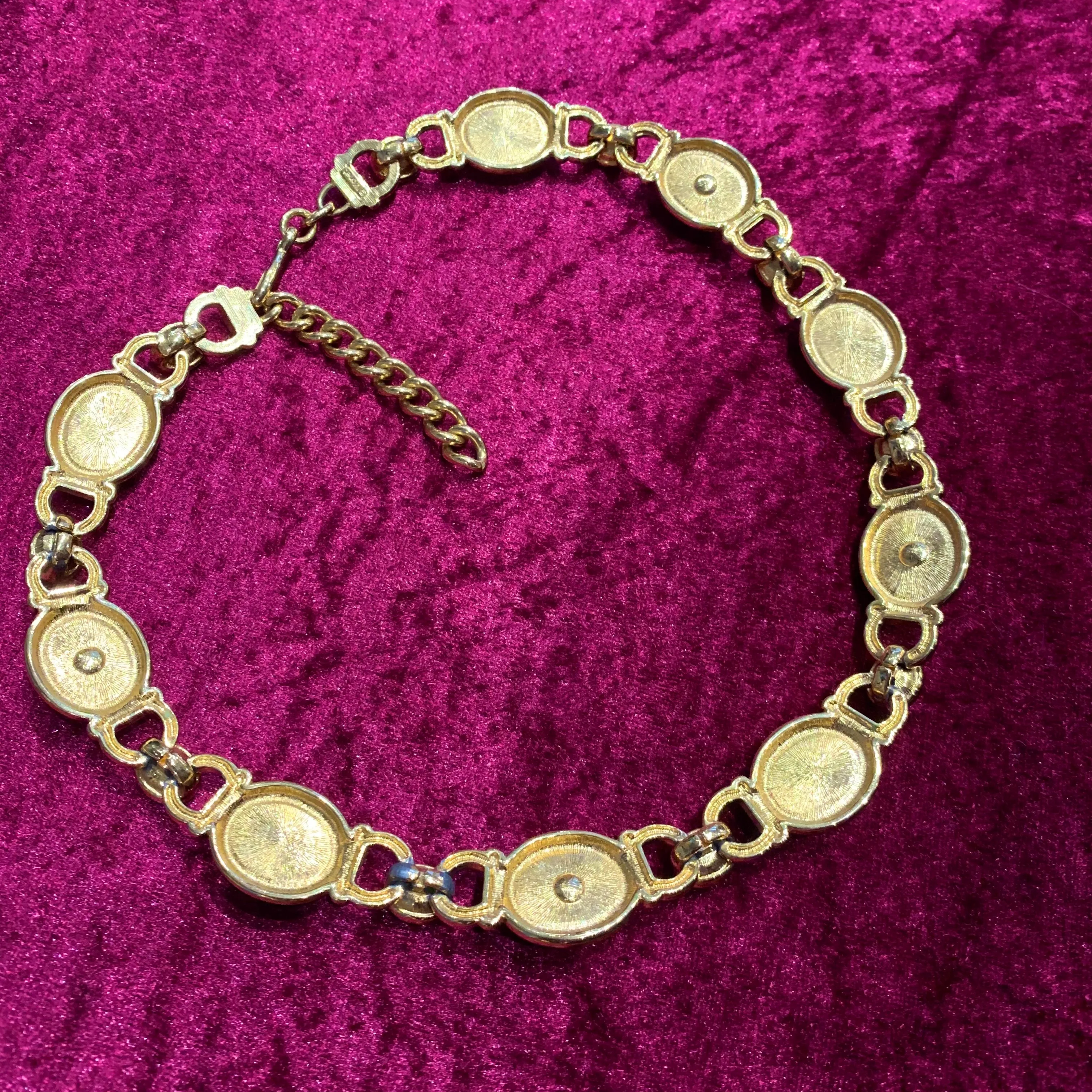 Pearl and ruby glass vintage necklace by Monet