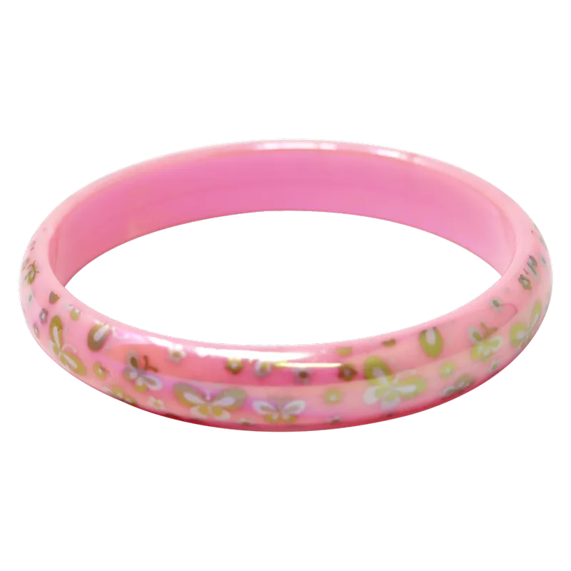 Pink Poppy Butterfly Shimmer Bangle