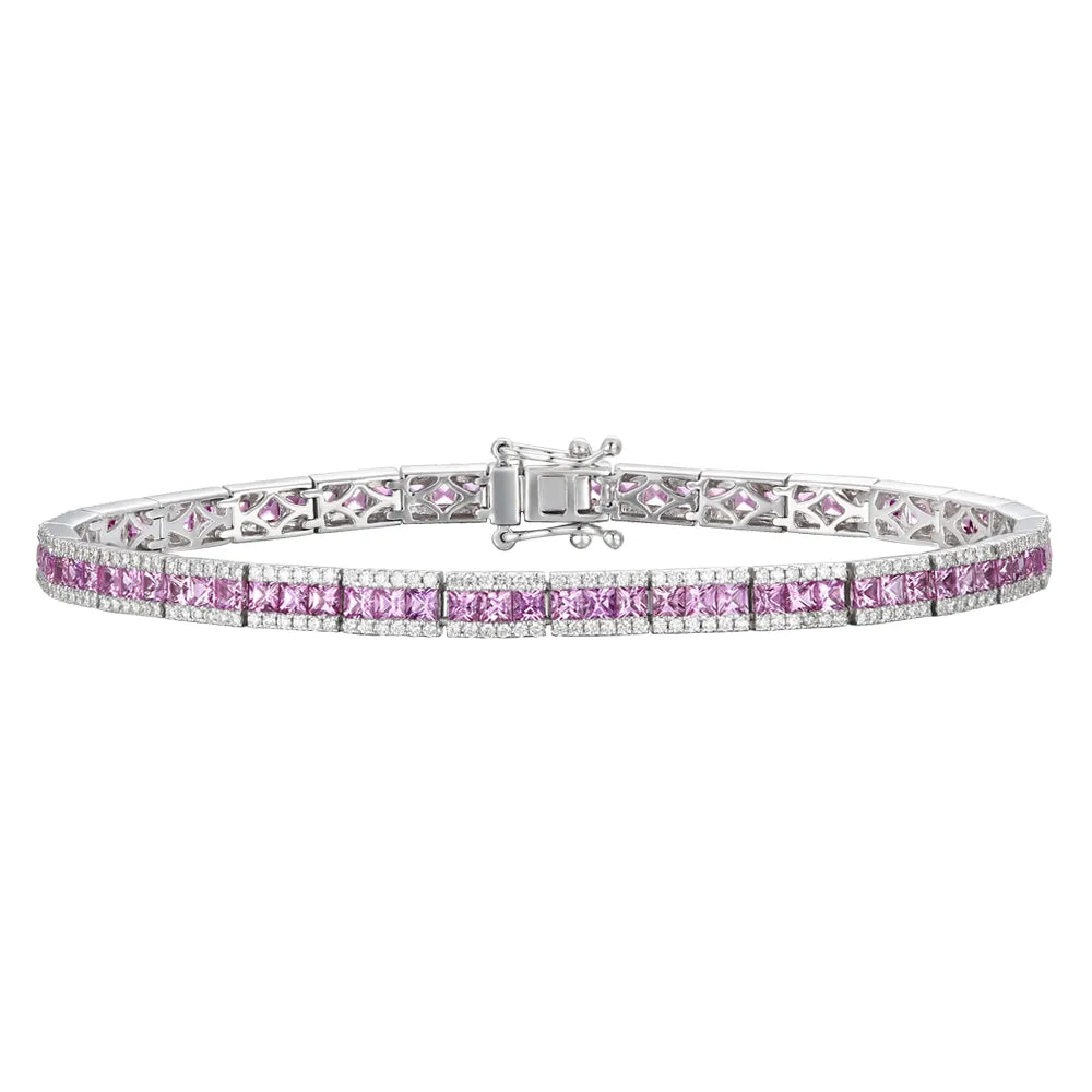 Pink Sapphire and Diamond Bracelet