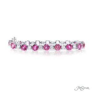 Pink sapphire and diamond bracelet