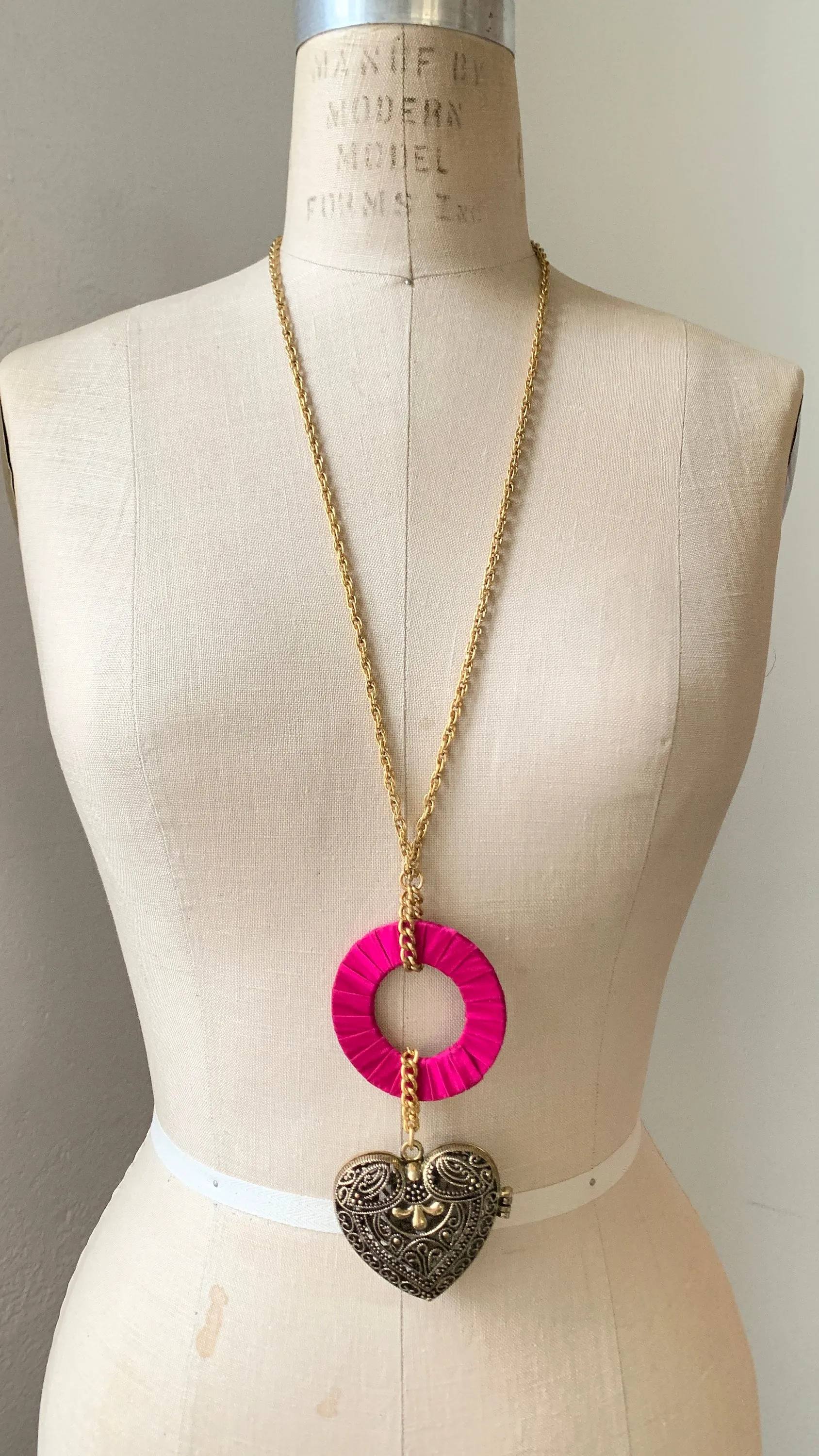 Puffed Heart Locket Necklace