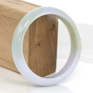 "Princess Half Round" Burmese Yellow- Lavender Jadeite Jade Bangle Bracelet (63.13 mm) #641