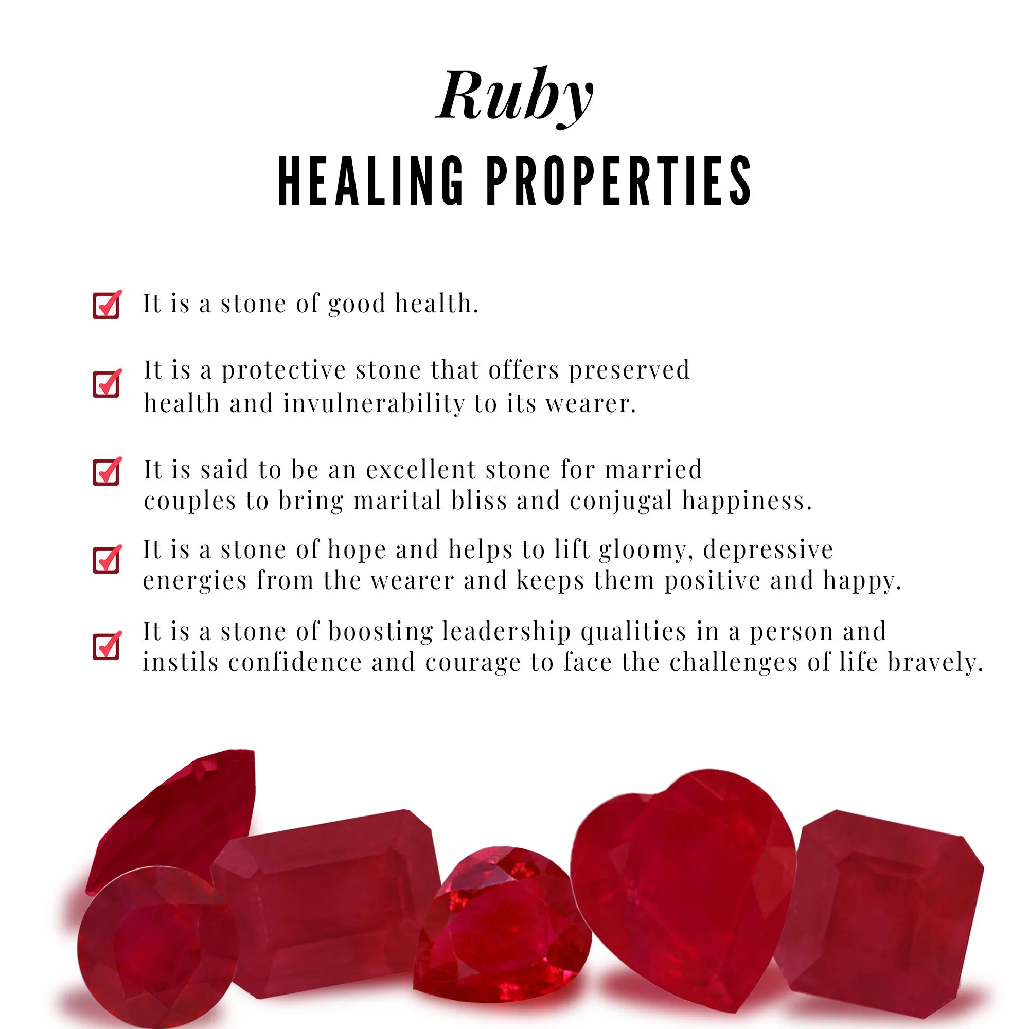 Real Ruby Heart Necklace and Stud Earring Set