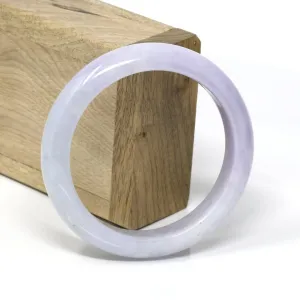 RealJade® Classic Bangle Genuine Burmese Lavender Jadeite Jade Bracelet Bangle ( 58.2 mm )#74