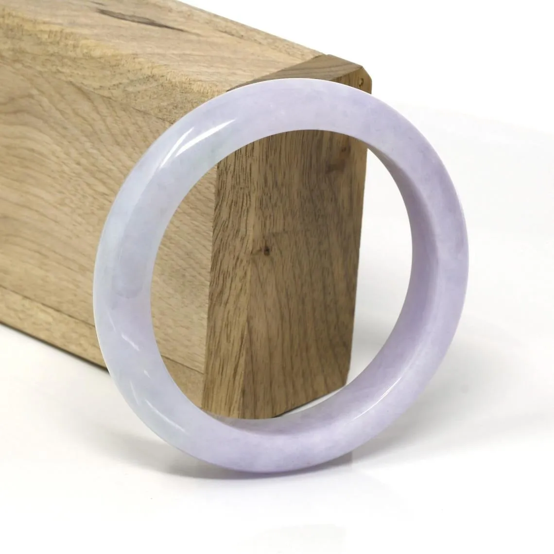 RealJade® Classic Bangle Genuine Burmese Lavender Jadeite Jade Bracelet Bangle ( 58.2 mm )#74