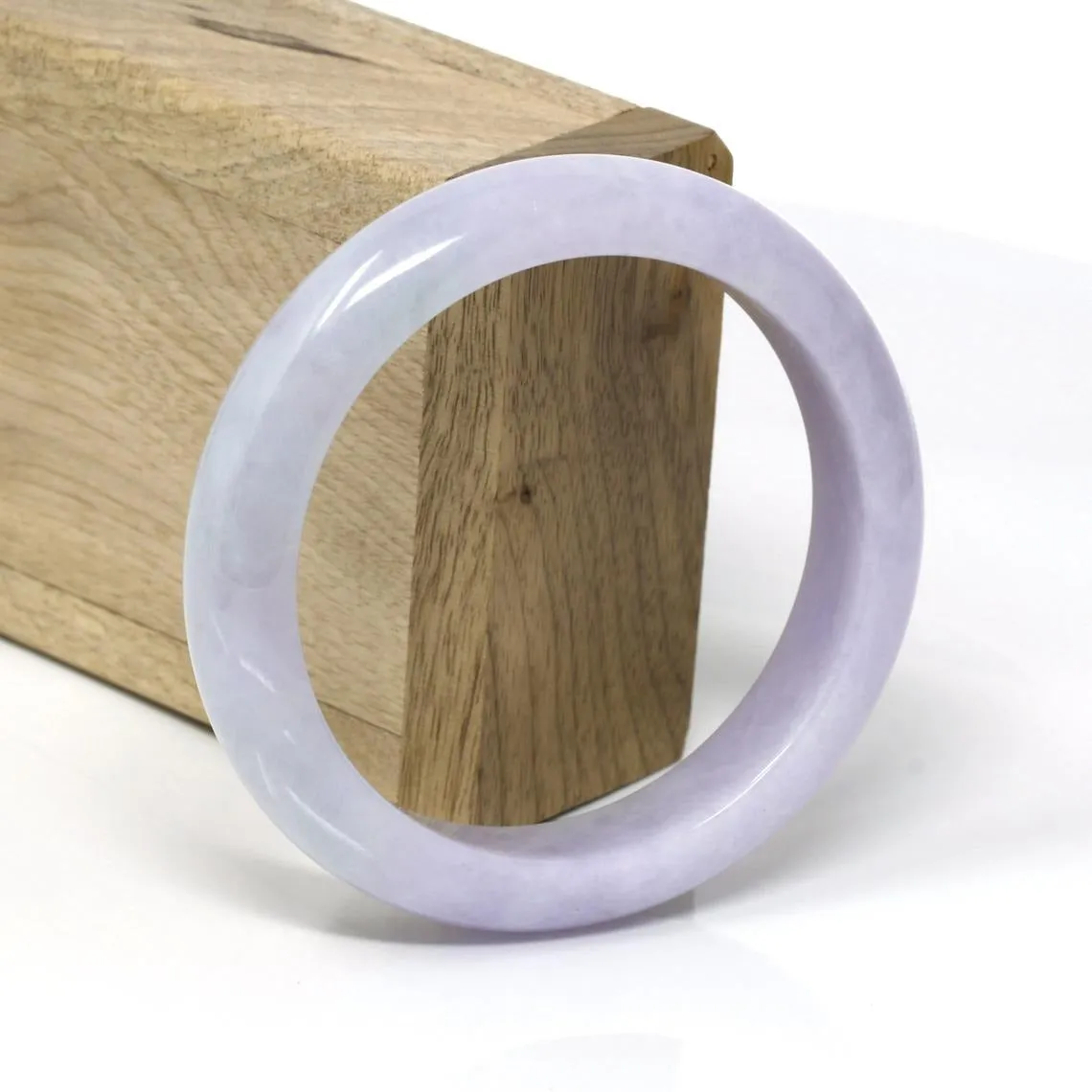 RealJade® Classic Bangle Genuine Burmese Lavender Jadeite Jade Bracelet Bangle ( 58.2 mm )#74