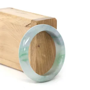 RealJade® Co. "Classic Bangle" Blue Green Natural Burmese Jadeite Jade Bangle ( 52.61 mm )  #245