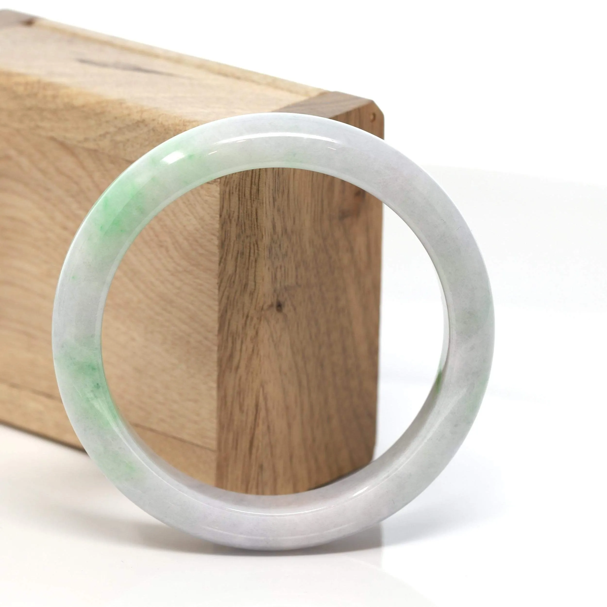 RealJade® "Classic Bangle" Genuine Burmese Green Jadeite Jade Bangle Bracelet (58.28 mm) #135