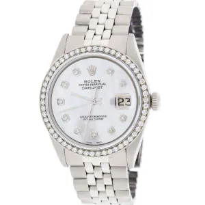 Rolex Datejust 36mm Steel Jubilee Watch w/MOP Diamond Dial &amp; 1.1CT Bezel TFJ-142508031