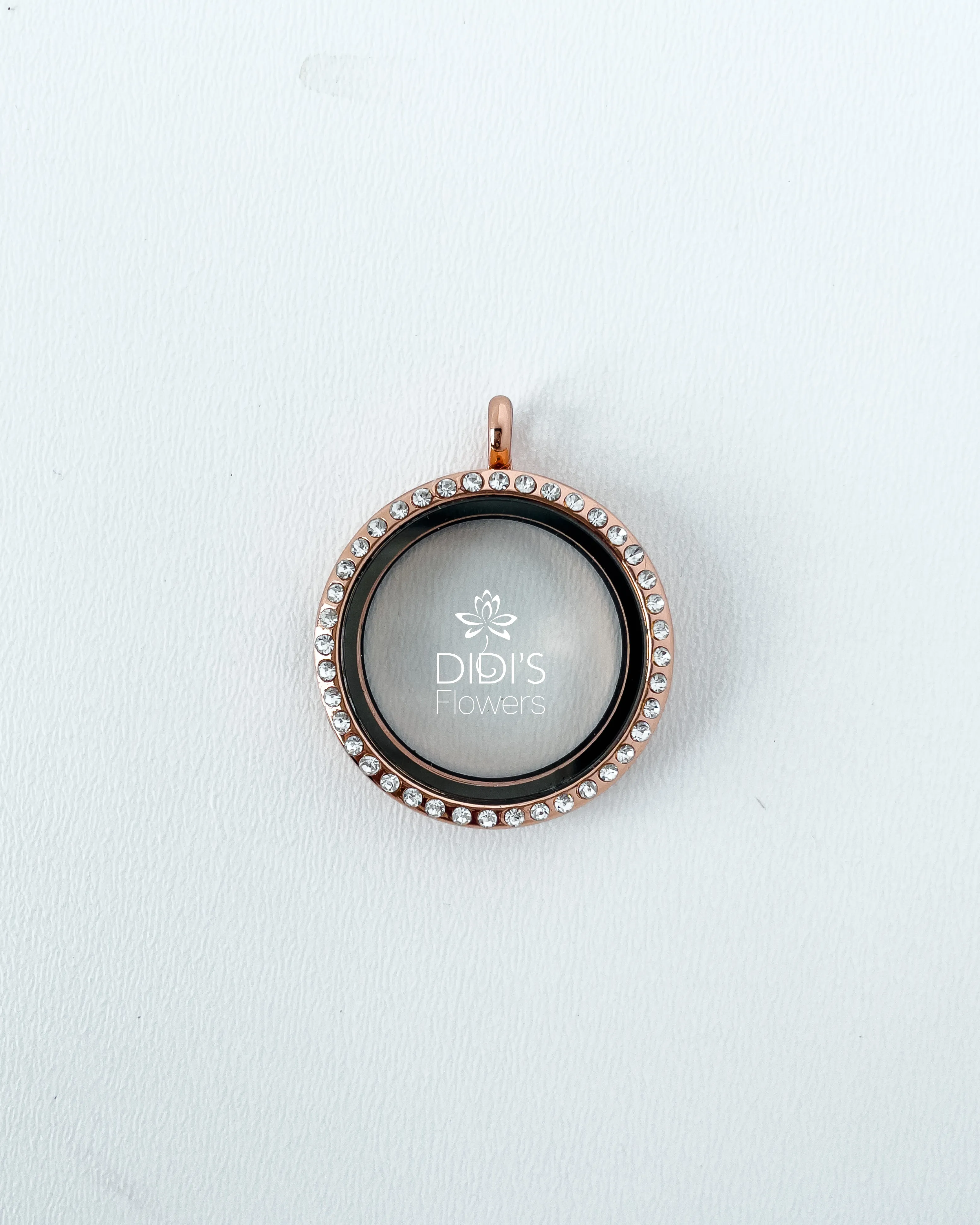 Round Locket With Rhinestones