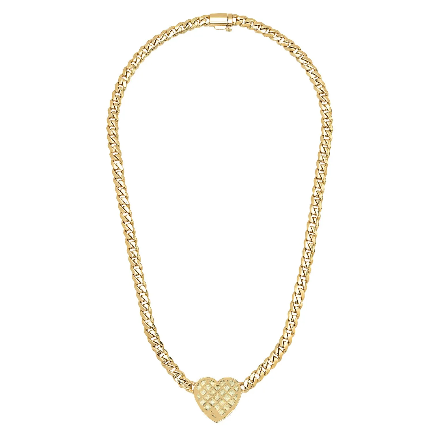 Ruby Heart Necklace on Thick Chain
