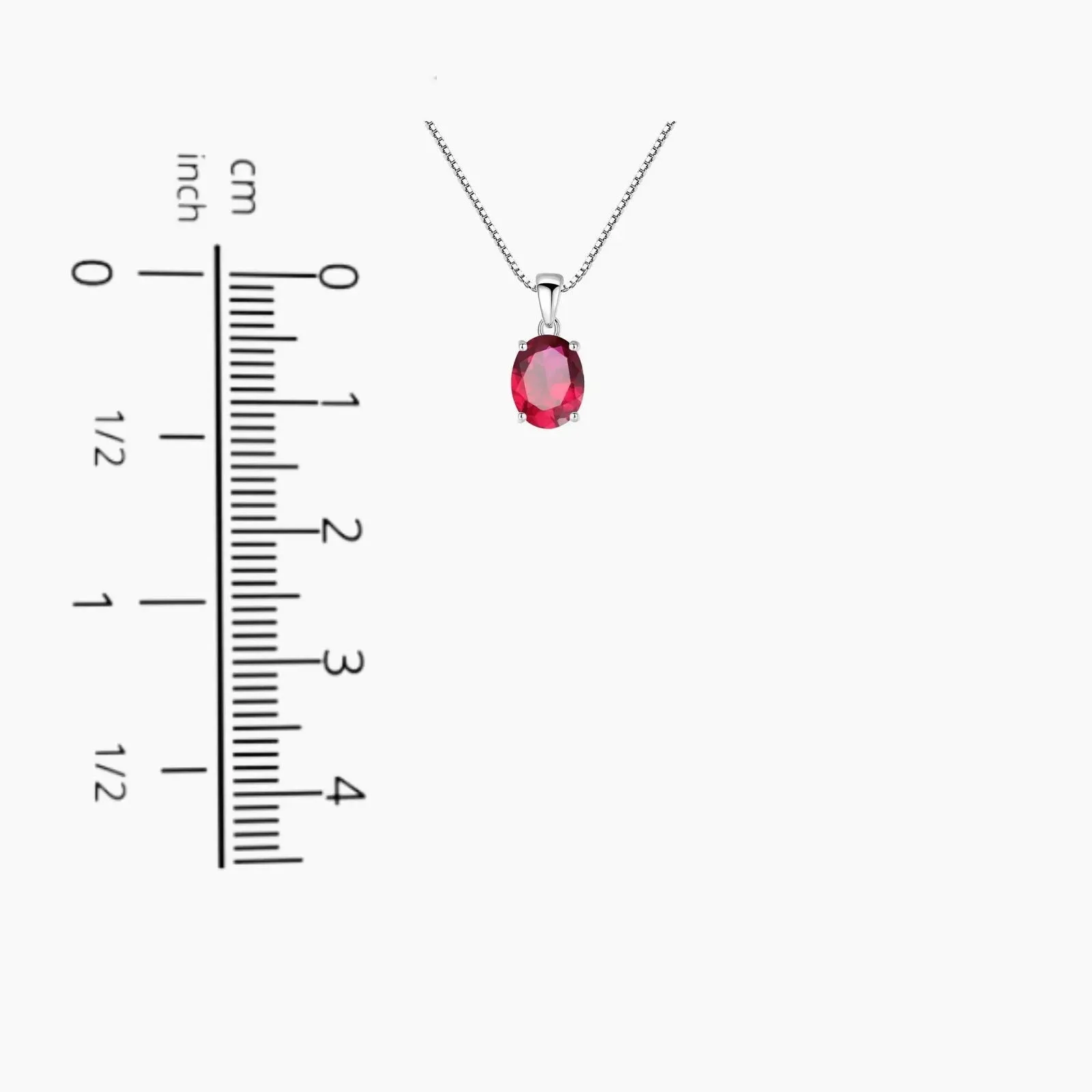 Ruby Oval Shape Pendant Necklace in 925 Sterling Silver - Irosk Australia ®