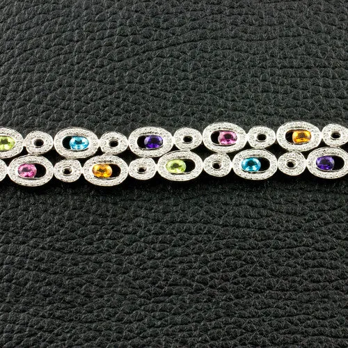 Semi-precious Gemstones & Diamond Bracelet