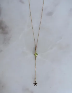 Shooting Star Green Peridot Lariat