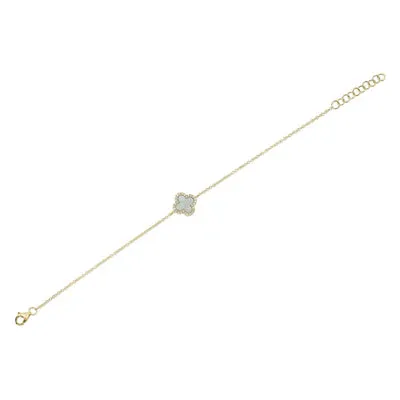 Shy Creation .07ctw Diamond Clover Bracelet