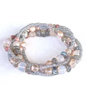 Silver Blush: 32" Labradorite Wrap Bracelet