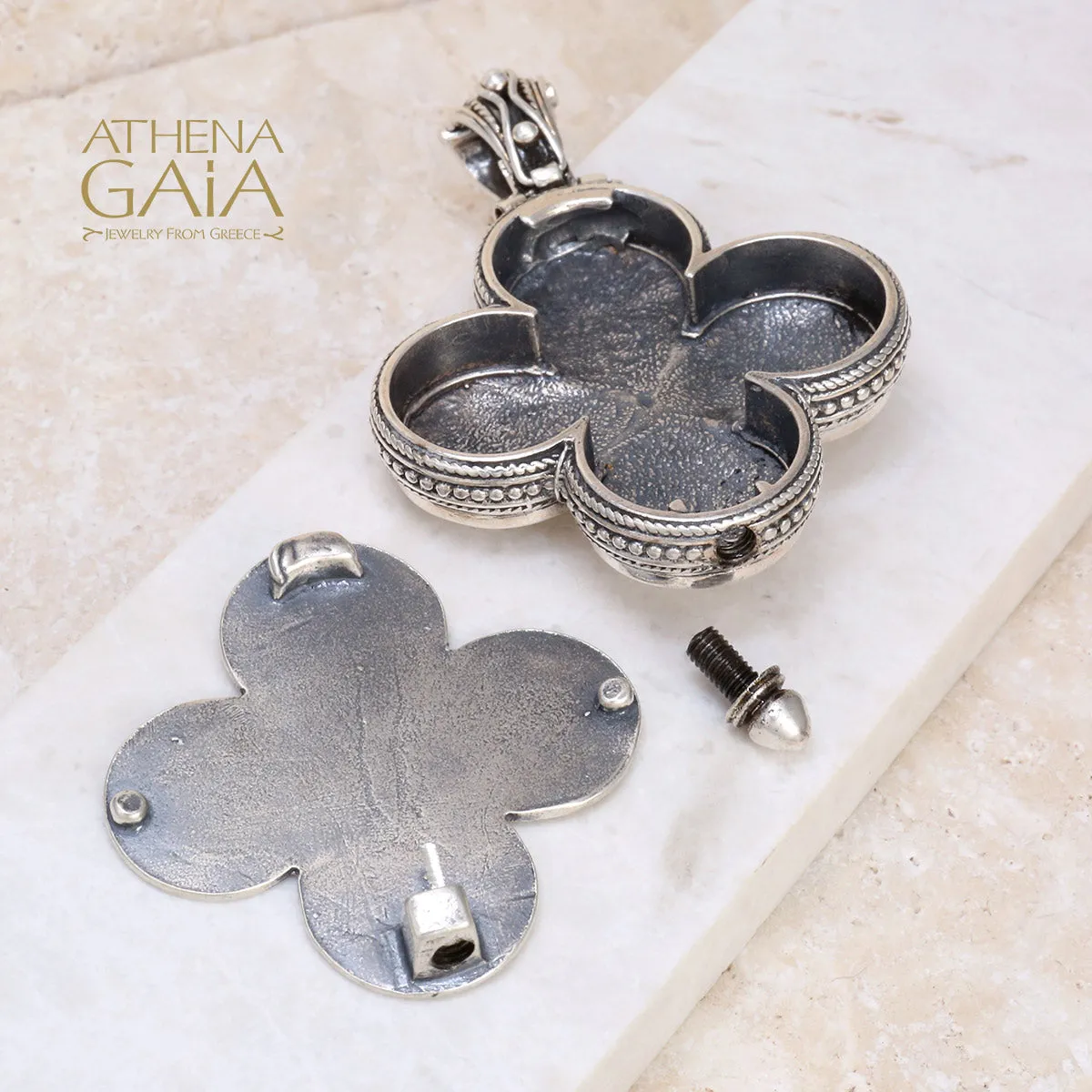 Silver Clover Locket