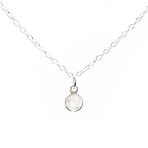 Silver Moonstone June Birthstone Necklace
