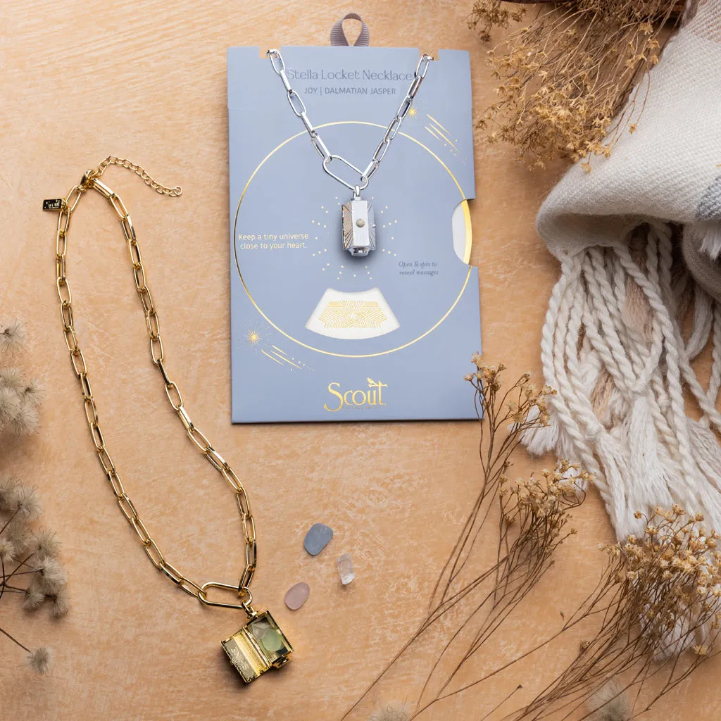 Stella Locket Necklace - Joy/Dalmatian Jasper/Silver