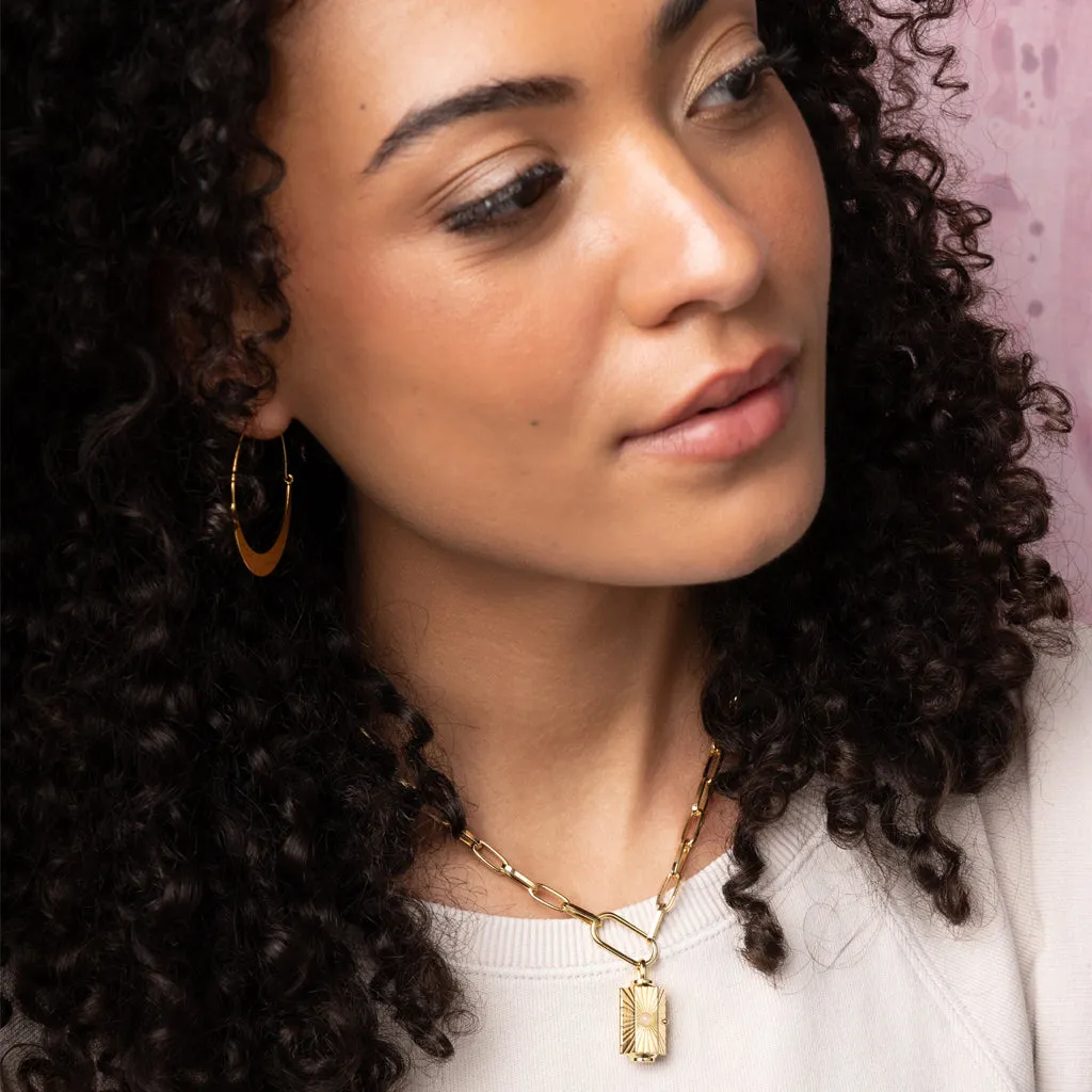 Stella Locket Necklace - Joy/Dalmatian Jasper/Silver