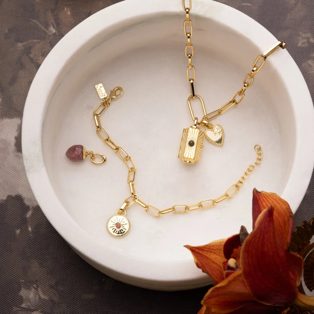Stella Locket Necklace - Joy/Dalmatian Jasper/Silver