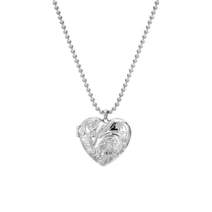 Sterling Silver Memories Engraved Heart Locket Pendant DP772