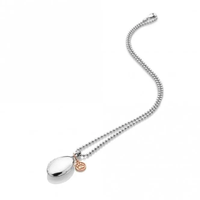 Sterling Silver Rose Gold Plated Dog Paw Locket DP879