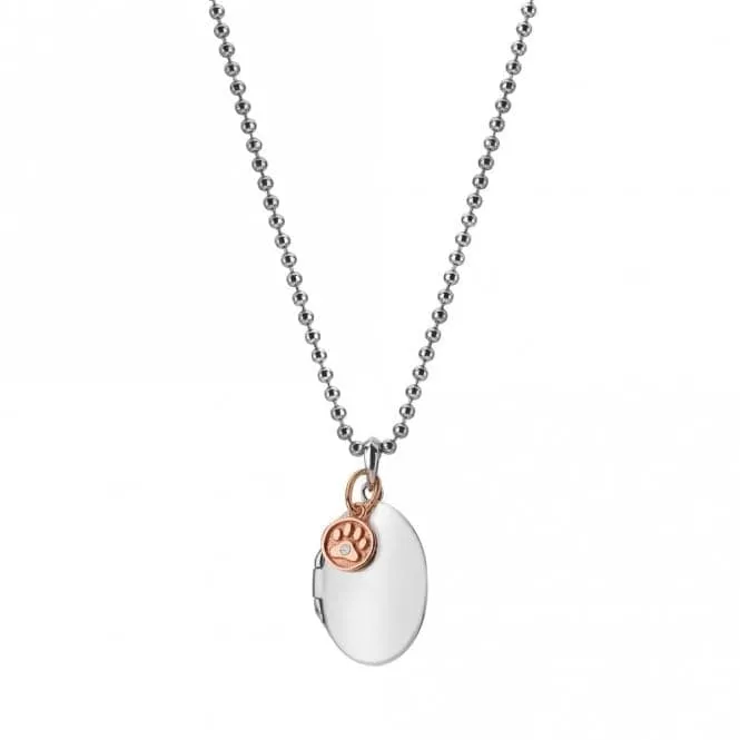 Sterling Silver Rose Gold Plated Dog Paw Locket DP879